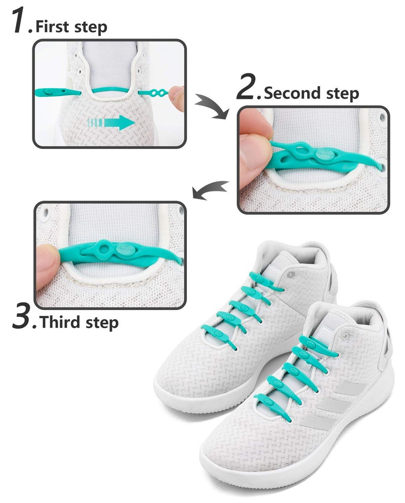 ZOOEASS No Tie Elastic Shoe Laces for Kids and Adults,Best for Sneaker(Blue) - Image 3